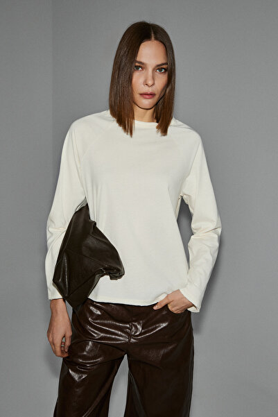 GRIMELANGE KISSORA Γυναικεία μπλούζα από οργανικό βαμβάκι με στρογγυλή λαιμόκ...