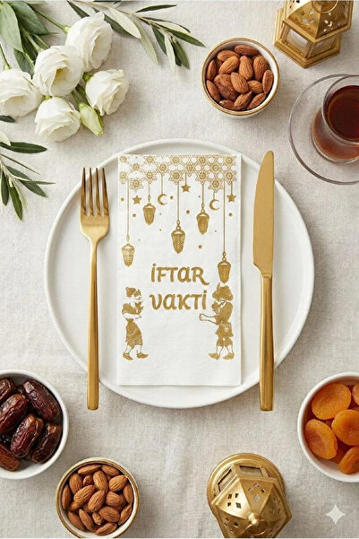 AYGÖREN HOME 30 Adet Konuşan Sunumluk Peçete İftar Vakti Dekoratif Peçete 30 ...