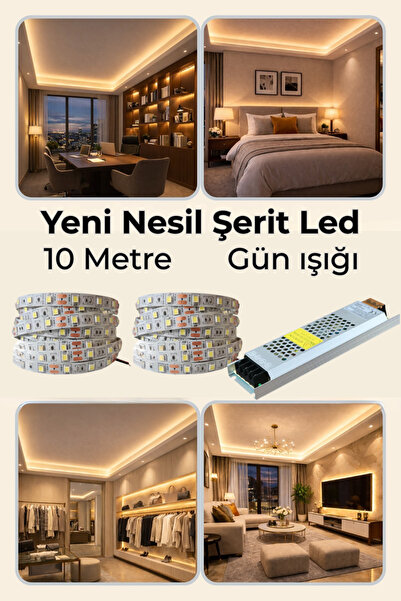ga gözde aydınlatma Yeni Nesil Şerit Led Seti ◆ 10 Metre Günışığı Led + 12.5 ...