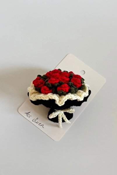 acc swen Breloc mini buchet de trandafiri tricotat (1 bucată)