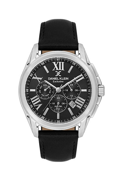 Daniel Klein ساعة جلدية سوداء فاخرة للرجال DK.1.14223-2