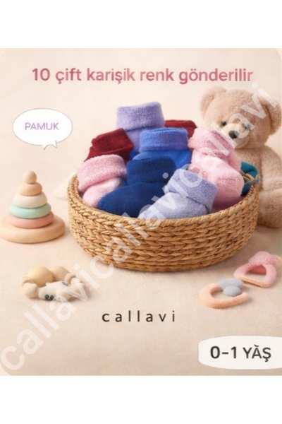 CALLAVI Bebe pamuk havlu çorap 0-1 yaş 10 çift