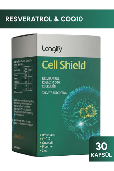 Longify Cell Shield Resveratrol, Koenzim Q10, Kuersetin, Piperin, Çinko Takvi...