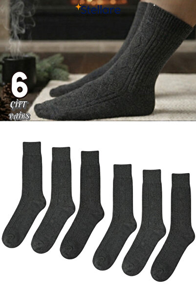 stellare Мъжки 6 чифта зимни термо чорапи от агнешка вълна