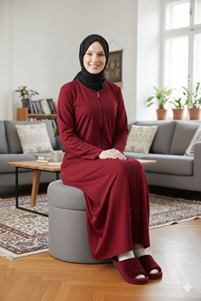 Defkay Hafif ve likralı Kumaştan Geniş Kesim Namaz Elbisesi & Namazlık & Saba...