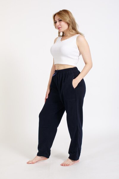 Pemilo Partea inferioară din fleece pentru femei, mărime mare 400-2, cu buzunare