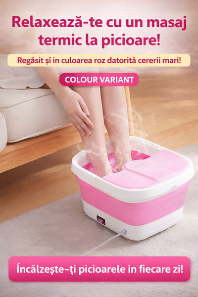 OEM Aparat de masaj pliabil pentru picioare cu încălzire, bule și role, 500W, 15L