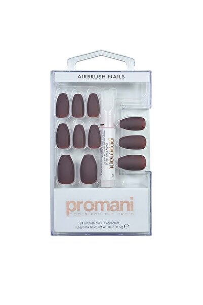 Promani PR-5018 Mat Koyu Bordo Takma Tırnak Seti