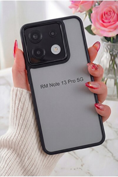 Fibaks Redmi Note 13 Pro 5G Kılıf Metal Çerçeve Hassas Butonlu Renkli Buzlu Ş...
