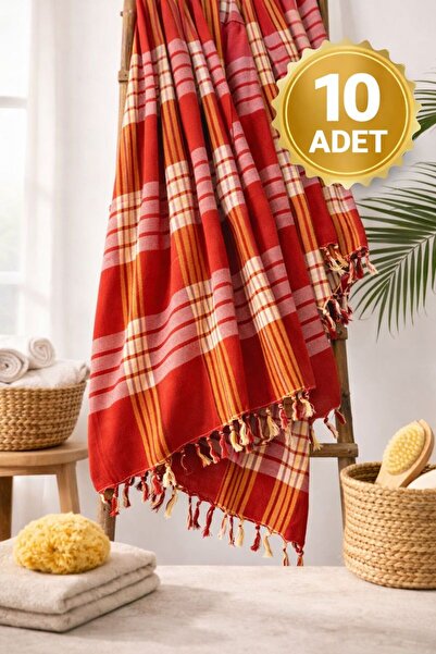 ASPA 10 Adet Klasik Hamam Peştemali, 80X175 Geleneksel Dokuma, Otantik Çok Am...