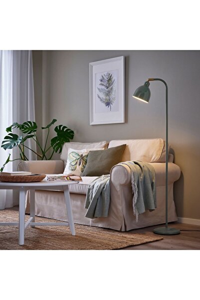 IKEA Yer ve Okuma Lambası, Gri-Yeşil, 38x27x22 cm