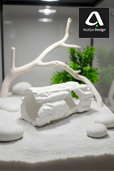 açelya3d Akvaryum Süsü Dekoru Mağara Kütük Oyuk Dekor Balık Saklanma Alanı De...