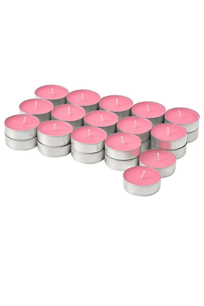 IKEA Blodbok Tealight Mum, Parlak Pembe, 3.5 Saat Çilek Kokulu 30'lu