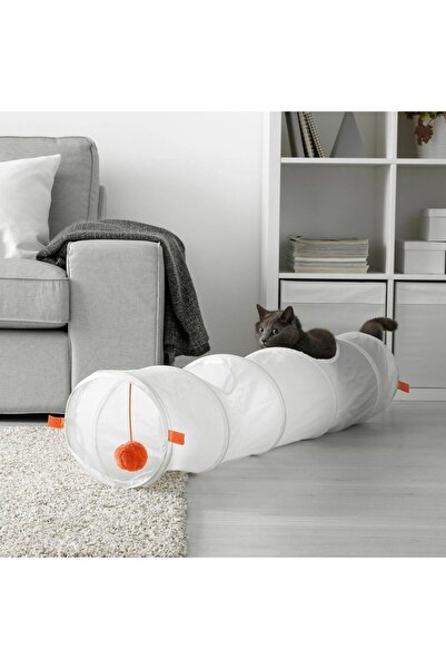 IKEA Kedi Oyun Tüneli Uzunluk: 128 cm Çap: 25 cm Katlanabilir