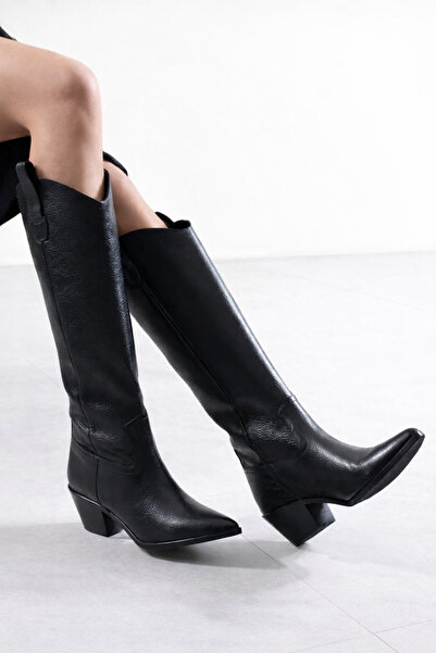 POTEEN Petunya Women's Boots Western Cowboy Real Leather Full Mold Comfortabl...