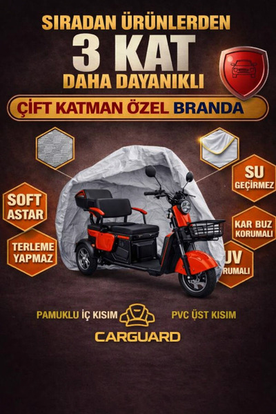 CarGuard Yuki 3 Tekerlekli Tek Koltuk Motosiklet Brandası Motor Örtüsü - Mifl...