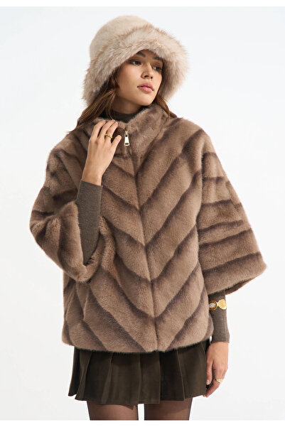 FeteRL ELEGANSIA artificial fur coat Cappuccino