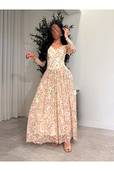 salsa-dresses فستان ناعم برسمة زهور