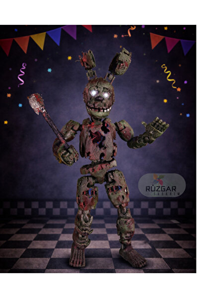 Rüzgar Tasarım Fnaf Springtrap Bonnie Tüm Eklemleri Hareketli Robot Dummy Aks...