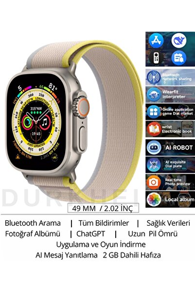 DURKHEİM Watch11 Ultra 3 Plus Akıllı Saat| ChatGPT|NFC|Arama-Konuşma|Mesaj Ya...