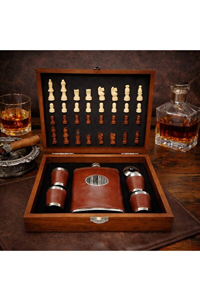 velve Set GivesDrink's pentru barbati,piese pentru sah,plosca,4 pahare imbrac...