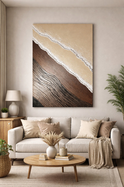 ArTiz Home Dokulu Alçı Tablo- El Yapımı 3 Boyutlu Kabartma Tablo(Sınır)