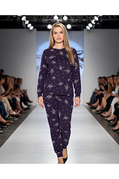 Aydoğan Set de pijamale Napoli cu mâneci lungi, albastru marin, cu scrisul „N...