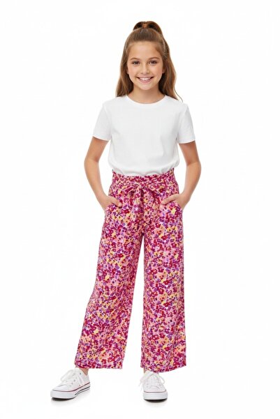 BAGLAN Devojčice široke pantalone sa širokim nogavicama i vezanjem BGL-ST04625