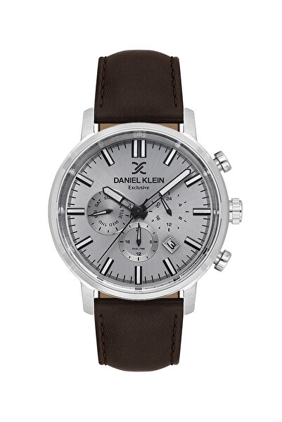Daniel Klein Exclusive Dark Brown Leather Watch for Men DK.1.14229-1