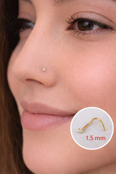 Sacce Scarves&Accessories Tektaş Çelik Burun Piercingi Mini Tektaş Çelik Hızm...