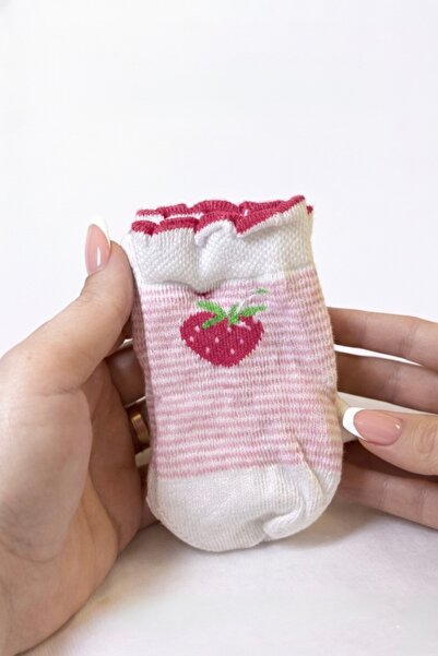 BRIDEIST WEDDING CO Baby Socks Strawberry Patterned Ruffled Cotton Baby Girl ...