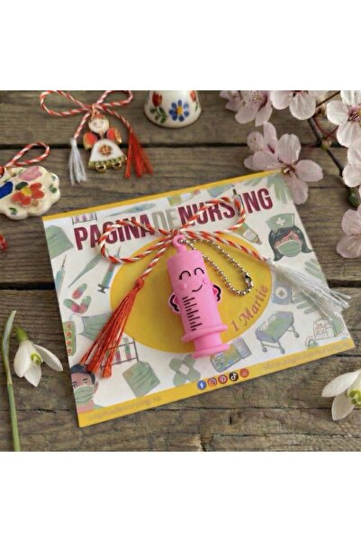 Pagina de Nursing Преносим ключодържател за отварачка за флакони, розов