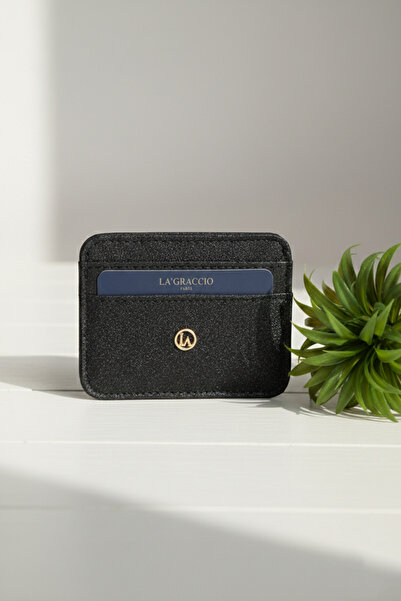 La La'Graccio Paris Θήκη για κάρτες La'Graccio Paris Shurpa Μαύρη Ασημί