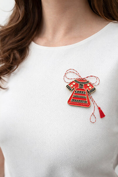 IRILIS SET 4 BUC Brosa Martisor 1 Martie, model Ie Romaneasca, motive traditi...