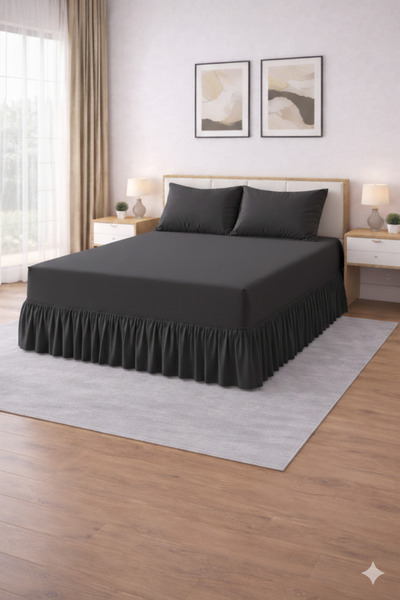 Zarif Home Flawless Bedding Set - Double Size - Anthracite