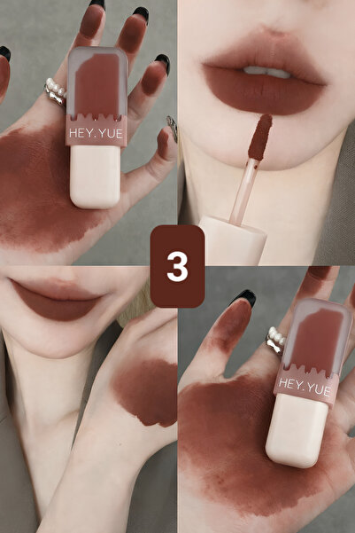 Hey Yue HEY.YUE 03 أحمر شفاه سائل غير لامع يدوم طويلاً - مظهر ناعم وطبيعي