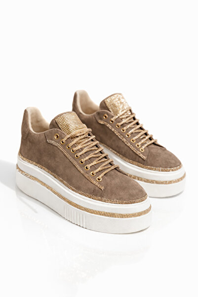Giydim Gidiyor Sevily Süet Spor Ayakkabı Kahverengi