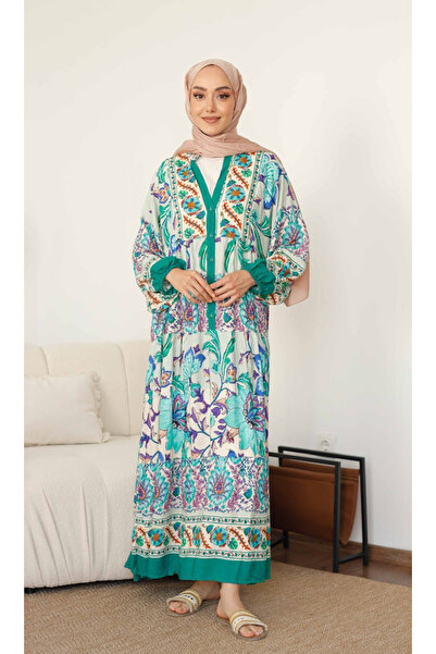 müqofficial Viscose Patterned Dress