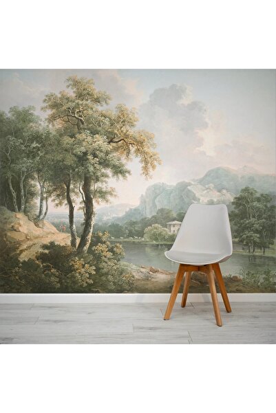 Ayzun Kendinden Yapışkanlı - Nehir Kenarındaki Ormanlık Tepelik Manzara Duvar...