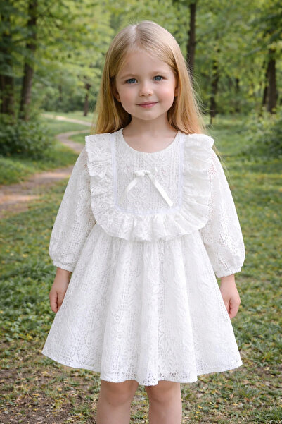 Mininaf ROCHIE ROBADAN CU MÂNECĂ LUNGĂ ANIMER NUNTĂ ZI SPECIAL ROCHIE FETĂ