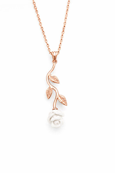 ÇEKİRDEK JEWELRY 925 Ayar Gümüş Gül Figürlü Kolye Anlamlı Hediye Kadın Kolyesi
