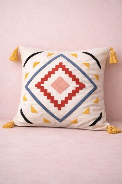 SWITA Husă de pernă cu design special, brodat cu perforare, unică, decorativă...