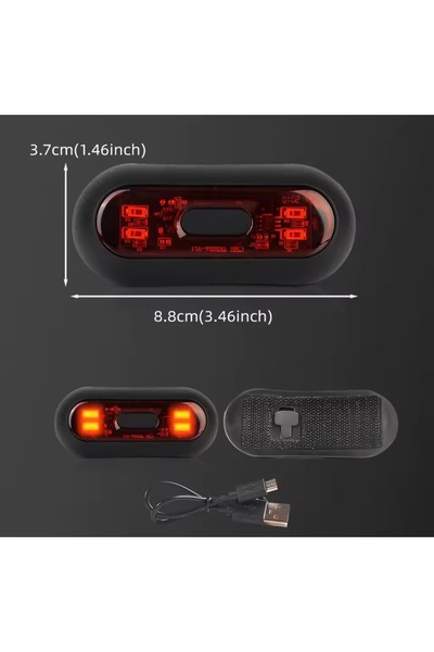 HK MOTORS Kask Arkası Uyarı Led Işığı - Kask Ledi - Gece Kask Ledi
