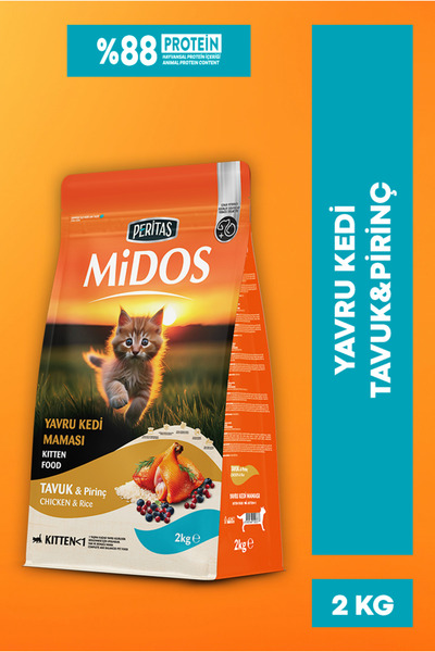 PERİTAS Midos Tavuklu Yavru Kedi Maması - Sağlıklı Büyüme 2 kg