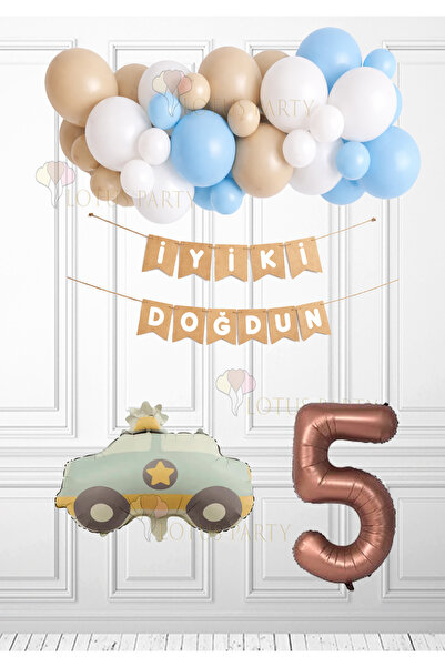 LOTUS PARTY Ρετρό Σετ Αυτοκινήτων Αστυνομίας Kraft Λευκό Κείμενο Χρόνια Πολλά...