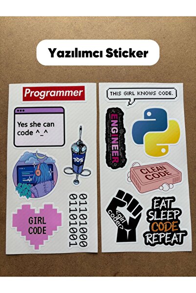 hdsticker Yazılım & Yazılımcı Laptop Notebook Tablet Etiket Sticker Set P22