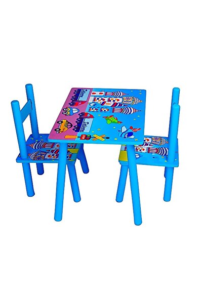 OEM Set masuta copii din lemn cu 2 scaunele - Masinute