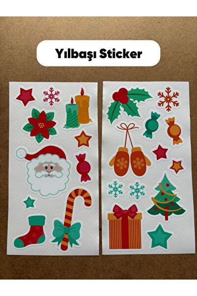 hdsticker Yılbaşı Yeni Yıl Noel Temalı 22 Adet Duvar Çocuk Odası Süsleme Stic...