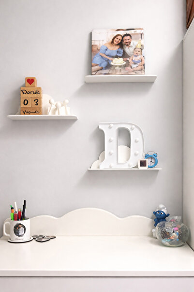 VENON METAL Bulut Desenli Çocuk Odası Duvar Rafı – Dekoratif Organizer 30 Cm ...