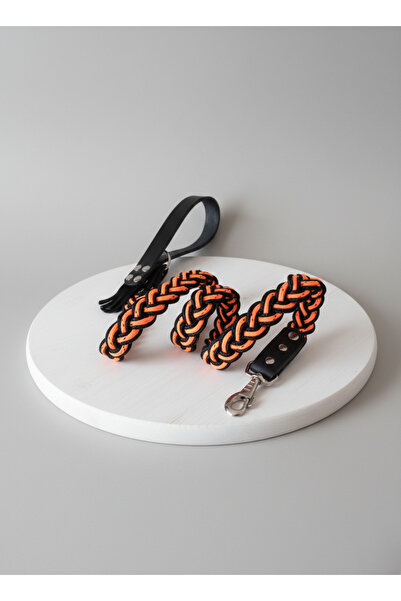 balkonda Dog Walking Leash Collar with Leather Handle 9 Layers Hair Weave Flo...